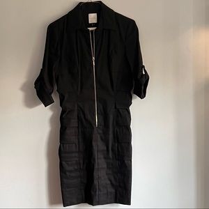 NICOLE MILLER STUDIO short sleeve form fitting black dress Size Small